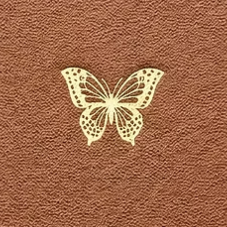 Símbolo Borboleta gravado em couro